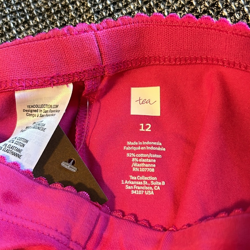 NWT/NWOT: Tea Collection Girls Capri Leggings Pink Tie Die - Picture 5 of 8